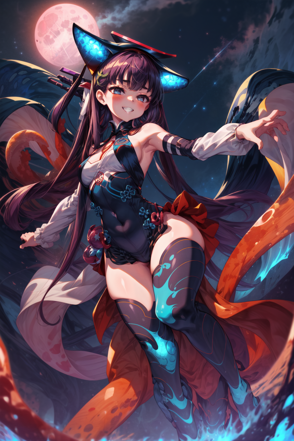00163-3637985571-masterpiece,best quality,1girl,yang guifei _(fate_),3rdForeigner,CthughaForm,(tentacles),wide hips,thick thighs,evil grin,blush,.png